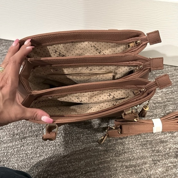 🆕Women Satchel Handle/Shoulder Handbag-Pockets Zipper PU Leather Crossbody - New - Picture 5 of 8